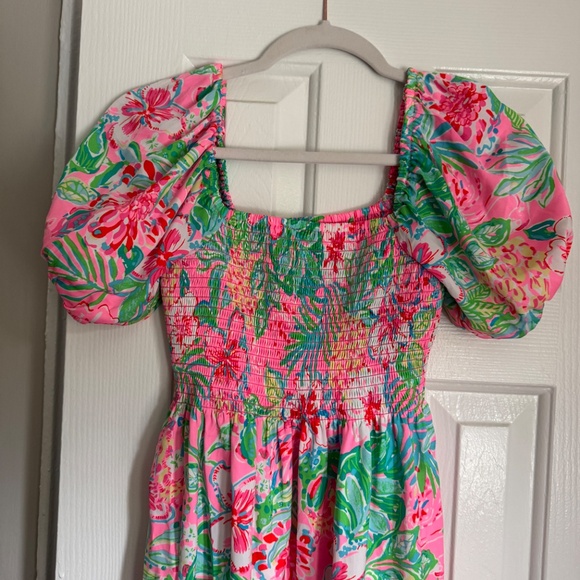 Lilly Pulitzer Selah Short Sleeve Smocked Midi Dress - Picture 2 of 5